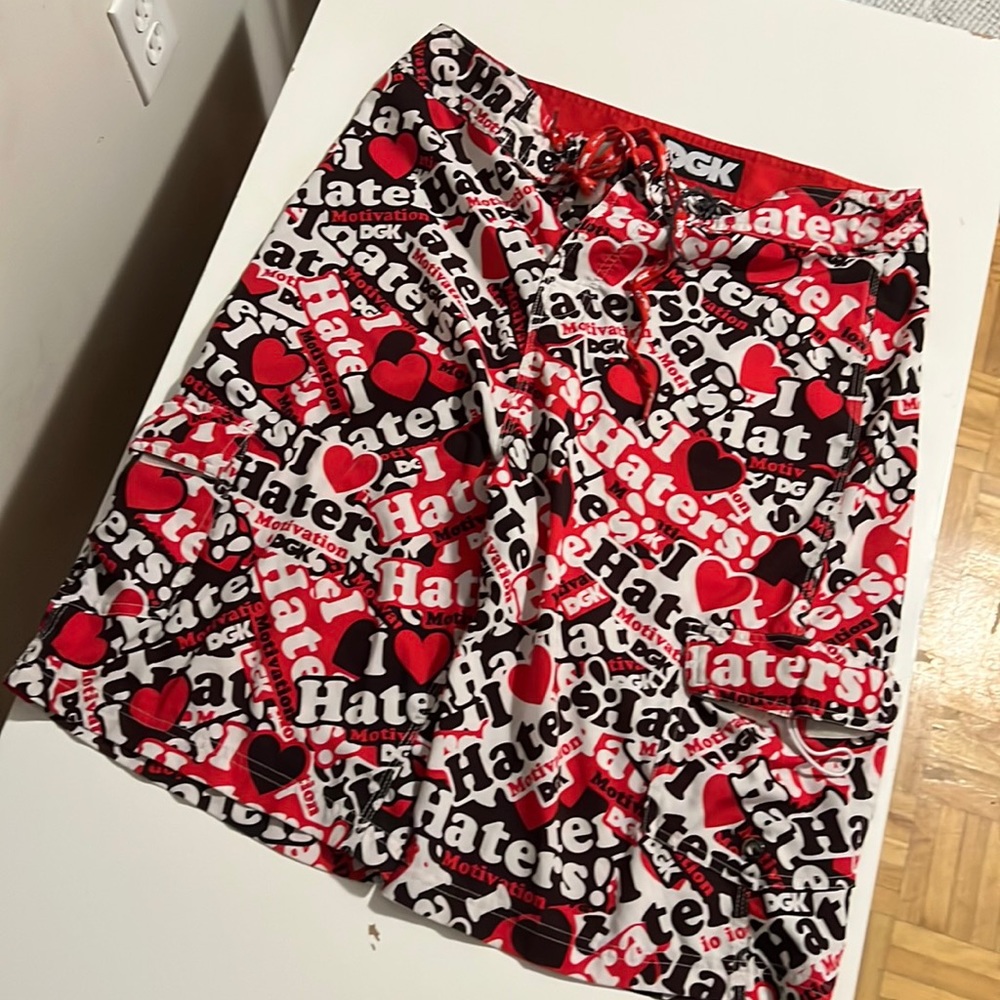 DGK I love haters swim shorts size 30